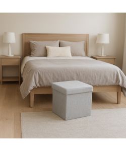 Domo Mea Pouf Pieghevole Salvaspazio - Grigio Chiaro - 38x38x38 cm