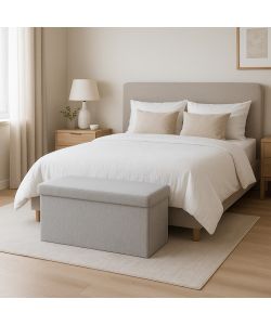 Domo Mea Pouf Pieghevole Salvaspazio - Grigio Chiaro - 76x38x38 cm