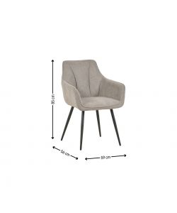 Domo Mea Sedia Dining Cobra Grigio Chiaro - 59x56x85 cm