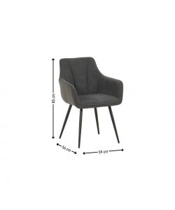 Domo Mea Sedia Dining Cobra - Antracite - 59x56x85