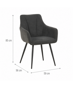 Domo Mea Sedia Dining Cobra - Antracite - 59x56x85