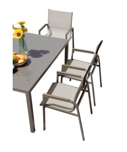 Domo Mea Set Pranzo Best Sand - Tavolo 150x90 cm e 6 Sedie Sabbia