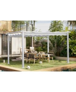 Domo Mea Pergola da Giardino Bianca 3x4 m Struttura in Alluminio