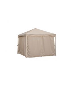 Domo Mea Gazebo in Alluminio 3x3 m Ecr� con Tende Laterali e Luci LED