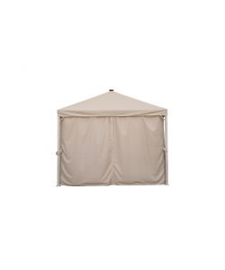 Domo Mea Gazebo in Alluminio 3x3 m Ecr� con Tende Laterali e Luci LED