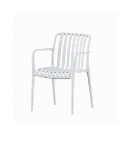 Domo Mea Sedia da giardino Breeze Bianca con braccioli in Polipropilene