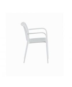 Domo Mea Sedia da giardino Breeze Bianca con braccioli in Polipropilene