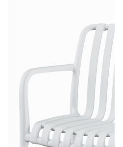 Domo Mea Sedia da giardino Breeze Bianca con braccioli in Polipropilene