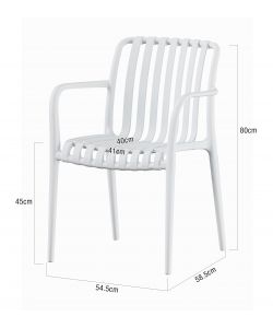 Domo Mea Sedia da giardino Breeze Bianca con braccioli in Polipropilene