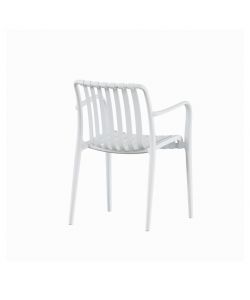Domo Mea Sedia da giardino Breeze Bianca con braccioli in Polipropilene