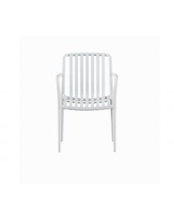 Domo Mea Sedia da giardino Breeze Bianca con braccioli in Polipropilene