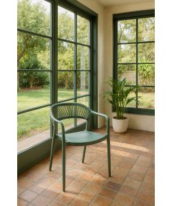 Domo Mea Sedia da Esterno Janas in Polipropilene Verde - 54x55,5x77 cm