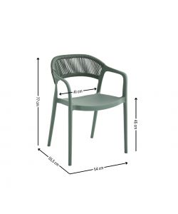 Domo Mea Sedia da Esterno Janas in Polipropilene Verde - 54x55,5x77 cm