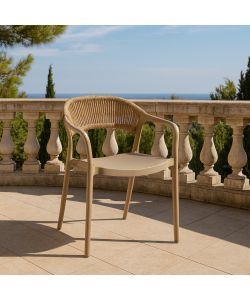 Domo Mea Sedia da Esterno Janas in Polipropilene Beige - 54x56,5x77 cm