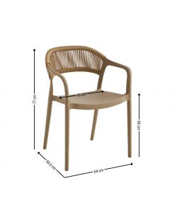 Domo Mea Sedia da Esterno Janas in Polipropilene Beige - 54x56,5x77 cm