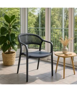 Domo Mea Sedia Janas Polipropilene Antracite per Esterni 54x56,5x77 cm