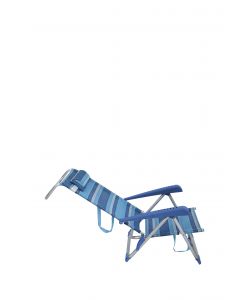 Spiaggina Pieghevole in Alluminio a 8 Posizioni - Fantasia Righe Blu