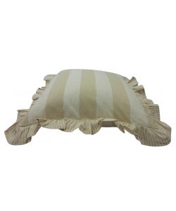 DOMO MEA Cuscino 45x45cm Beige con Righe in Cotone e Zip