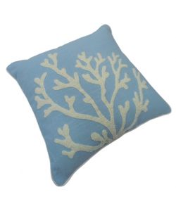 Domo Mea Cuscino Decorativo Azzurro 45x45 cm con Motivo Corallo