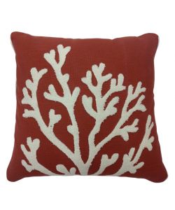 Domo Mea Cuscino Decorativo Rosso 45x45 cm in Cotone con Corallo
