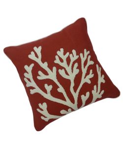Domo Mea Cuscino Decorativo Rosso 45x45 cm in Cotone con Corallo