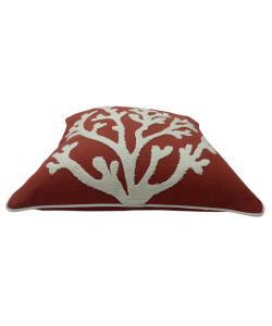 Domo Mea Cuscino Decorativo Rosso 45x45 cm in Cotone con Corallo