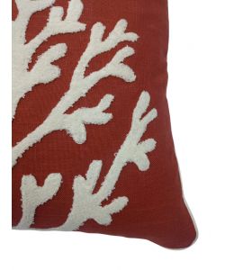 Domo Mea Cuscino Decorativo Rosso 45x45 cm in Cotone con Corallo