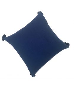 DOMO MEA Cuscino 45x45cm Tinta Unita Blu Scuro in Cotone