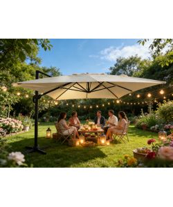 Domomea Ombrellone da Giardino Decentrato 4x3 m Antracite Ecr�