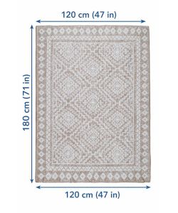 Domo Mea Tappeto Outdoor Beige 120x180 cm Motivo Rombi Resistente