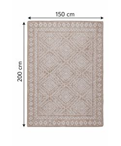 Domo Mea Tappeto Outdoor Beige 150x200 cm Motivo Rombi Resistente