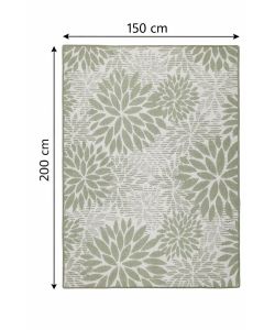 Domo Mea Tappeto Outdoor Verde/Naturale 150x200 cm Floreale Resistente