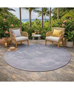 Domo Mea Tappeto Outdoor Grigio diam. 180 cm Polipropilene Resistente