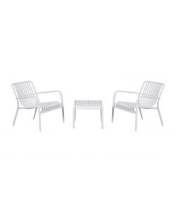 Domo Mea Set Breeze Salotto da Giardino Bianco - Divanetto, Tavolino, 2 Sedie
