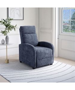 Domo Mea Poltrona Polly Reclinabile Velluto Blu - 80x66x95 cm