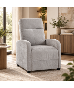 Poltrona Reclinabile in Velluto Grigio 80x66x95 cm - Polly Domo Mea