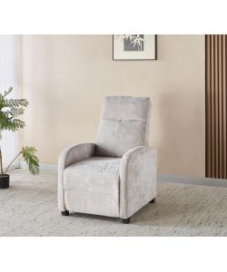 Domo Mea Poltrona Polly Reclinabile Velluto Grigio - 80x66x95 cm