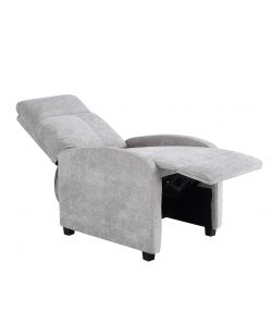 Domo Mea Poltrona Polly Reclinabile Velluto Grigio - 80x66x95 cm