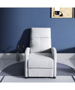 Domo Mea Poltrona Polly Reclinabile Velluto Grigio - 80x66x95 cm