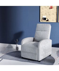 Domo Mea Poltrona Polly Reclinabile Velluto Grigio - 80x66x95 cm