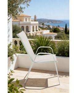 Domo Mea Sedia Eden da Esterni Textilene Bianco 55x75x93,5 h cm