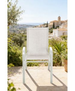 Domo Mea Sedia Eden da Esterni Textilene Bianco 55x75x93,5 h cm