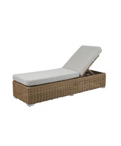 Domo Mea Lettino Prendisole Polyrattan con Cuscini 200x68x35 cm