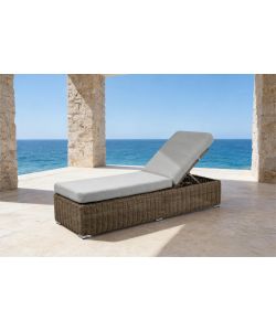 Domo Mea Lettino Prendisole Polyrattan con Cuscini 200x68x35 cm