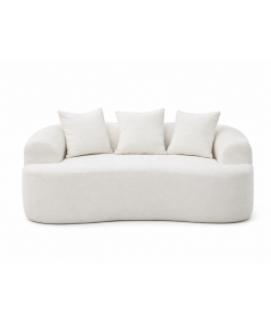 Divano 2 Posti Compatto in Tessuto Bianco 166x96x64 cm - Duna Domo Mea