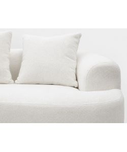 Divano 2 Posti Compatto in Tessuto Bianco 166x96x64 cm - Duna Domo Mea