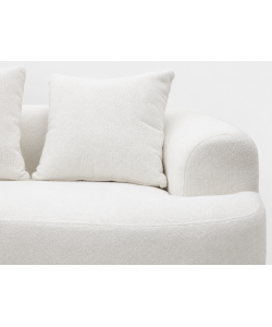 Divano 2 Posti Compatto in Tessuto Bianco 166x96x64 cm - Duna Domo Mea