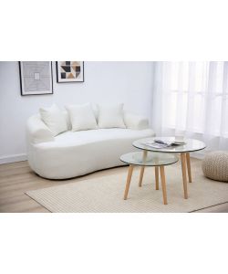 Domo Mea Divano Compresso 2 Posti Bianco Morbido Compatto 166x96x64 cm