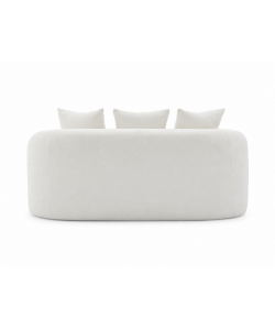 Divano 2 Posti Compatto in Tessuto Bianco 166x96x64 cm - Duna Domo Mea