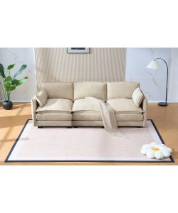 Domo Mea Divano 3 Posti Modulare Beige 253x89x87 cm Design Contemporaneo